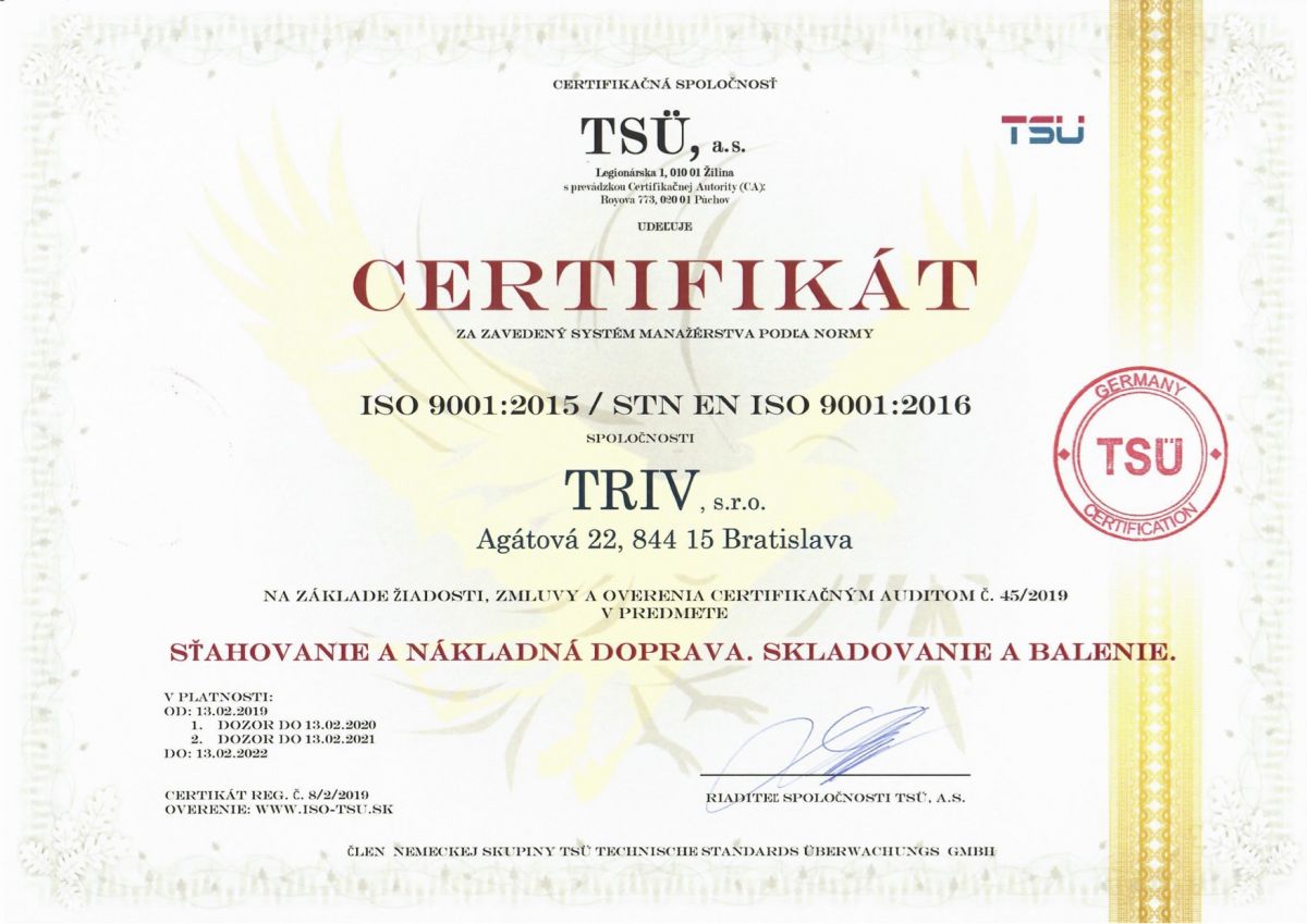 Certifikát TSÜ
